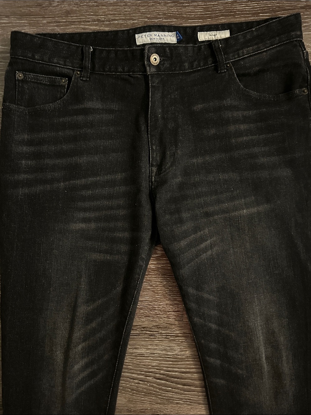 Peter Manning Men’s Black Slim Fit Jeans - Picture 3 of 8